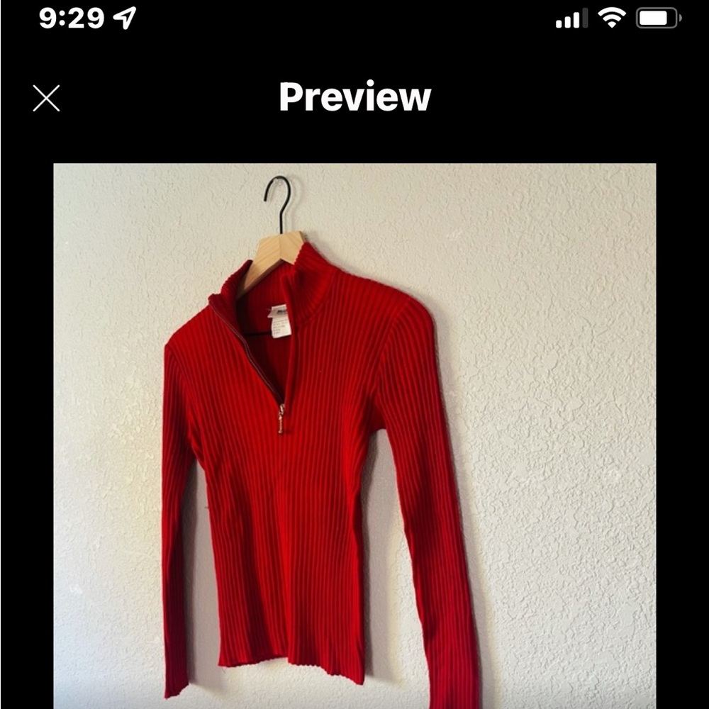 Vintage Red Meister Ribbed Half Zip Up Ski Sweater xs  s turtleneck
